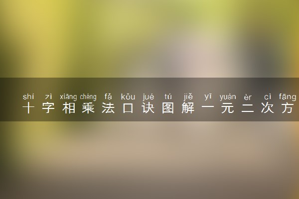 初三的十字相乘法怎么学 (九年级数学十字相乘法视频)